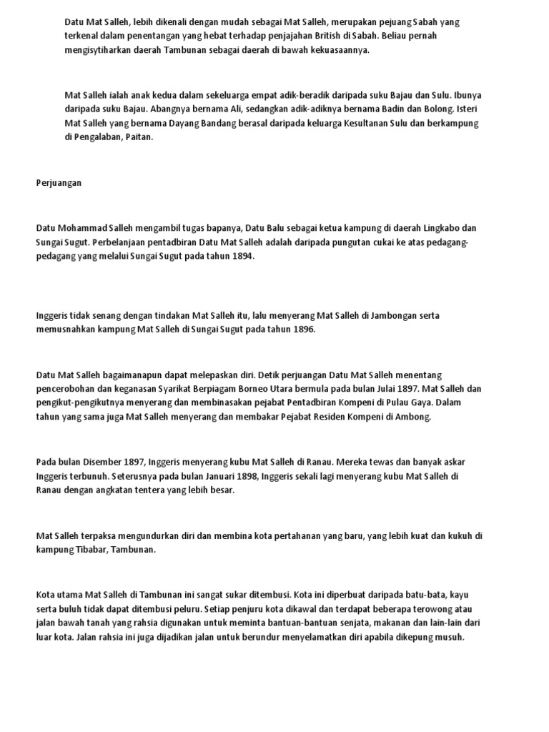 Datu Mat Salleh Pdf