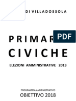 Programma elettorale Obiettivo 2018 - PRIMARIE VILLADOSSOLA 