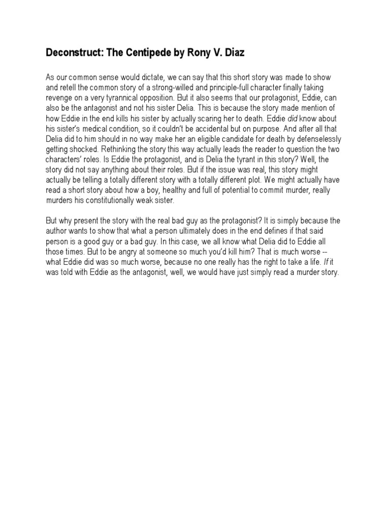 Deconstruction The Centipede by Rony V. DIaz