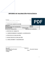 Informe de Valoración Psicológica