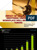 Impact of Call Center Emotional Labor On Workplace Well Being and Tenure