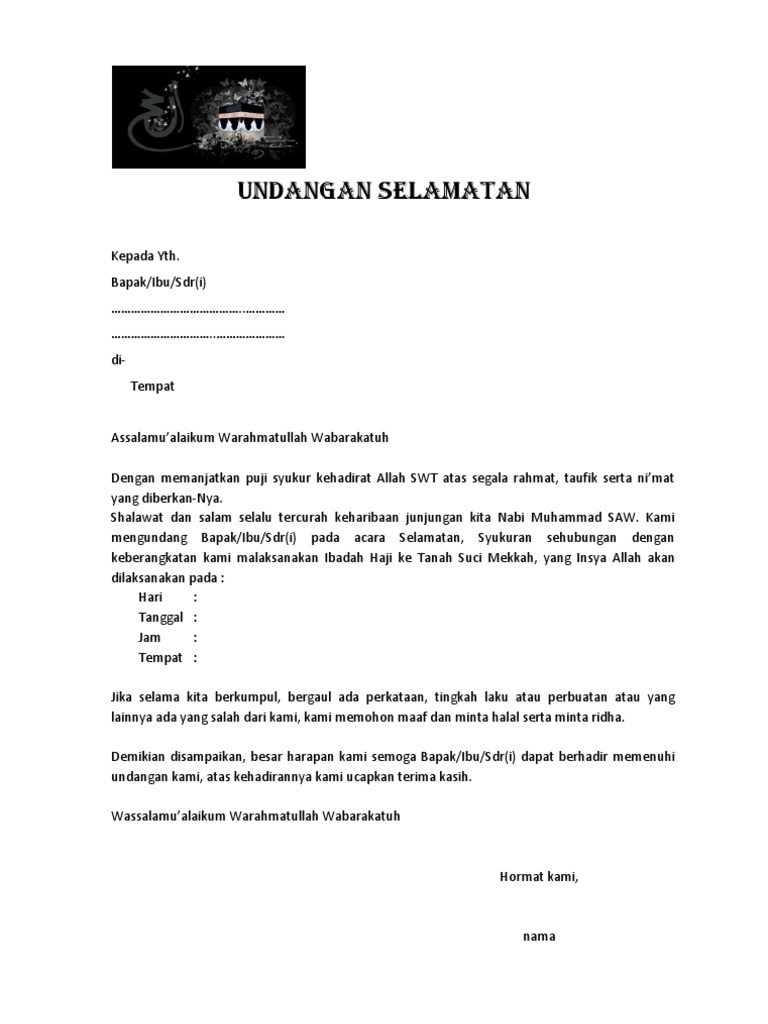 Undangan Selamatan Haji
