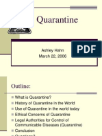 Quarantine Diseases History Global Use