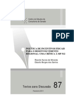 Política de Incentivos Fiscais para o Desenvolvimento Regional - Uma Crítica À MP 512