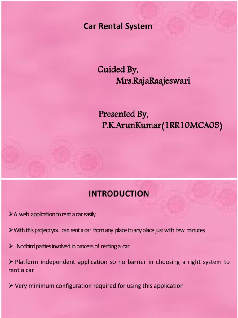 Car Rental Introduction | PDF