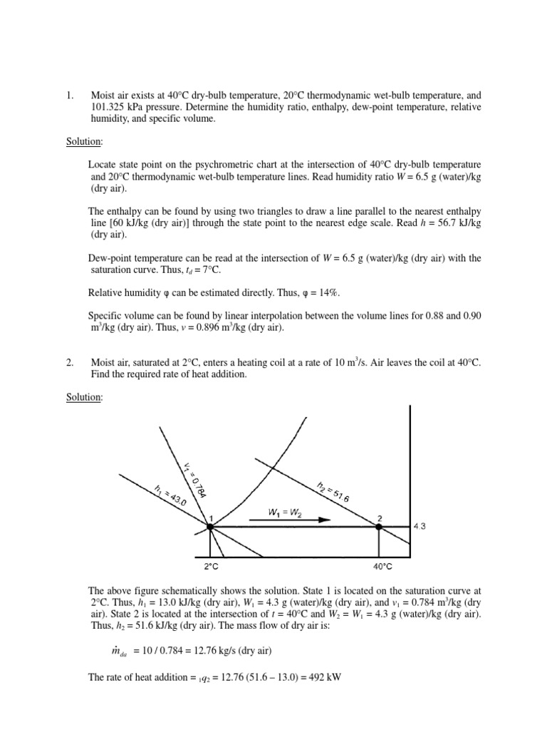 Solving Psychrometric Problems Determining Thermodynamic Properties of