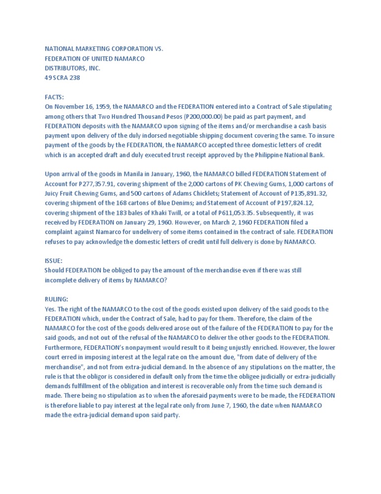 49 Scra 238 | PDF | Letter Of Credit | Payments
