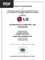 Download Awareness  Concept of MicroWave Oven as a Product  Consumer Behavior in respect Of LG As a Brand by Shaikat Mallick SN13048770 doc pdf