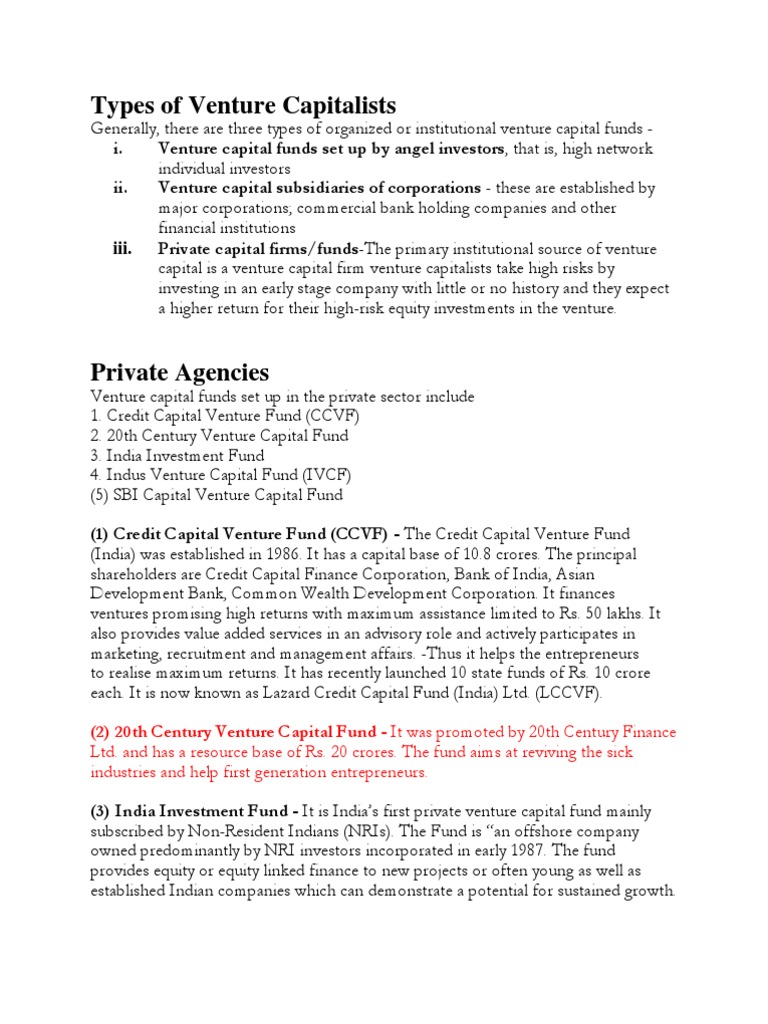 20 Century Venture Capital Funds | PDF | Venture Capital | Corporate ...