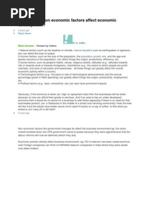Explain How Non Economic Factors Affect Economic Development Pdf