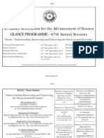 Sri Lanka Association For The Advancement of Science GLANCE PROGRAMME - 67th Annual Sessions