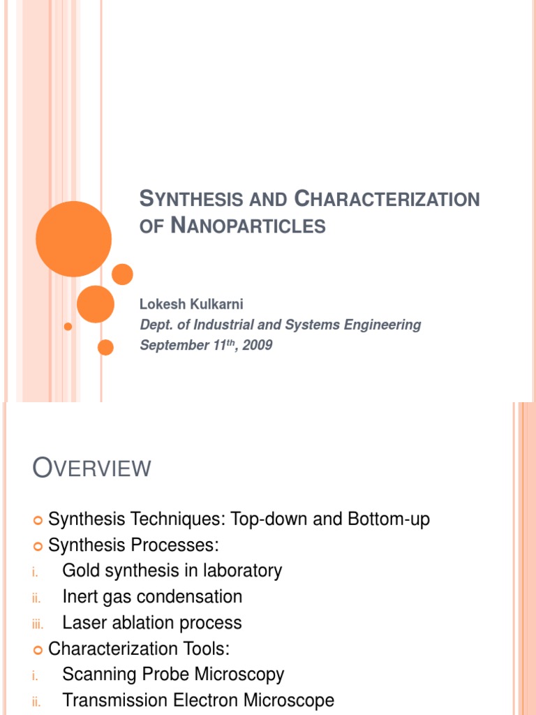 Nanoparticle Synthesis and Characterization | PDF | Nanoparticle ...
