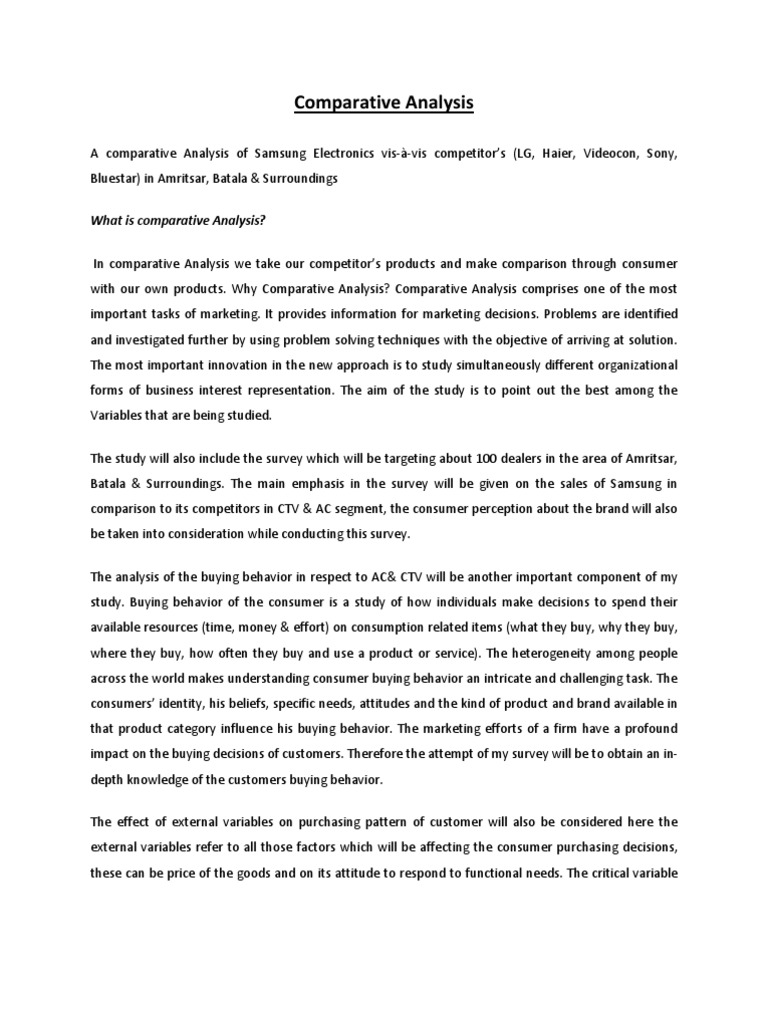 Comparative Analysis | PDF | Business