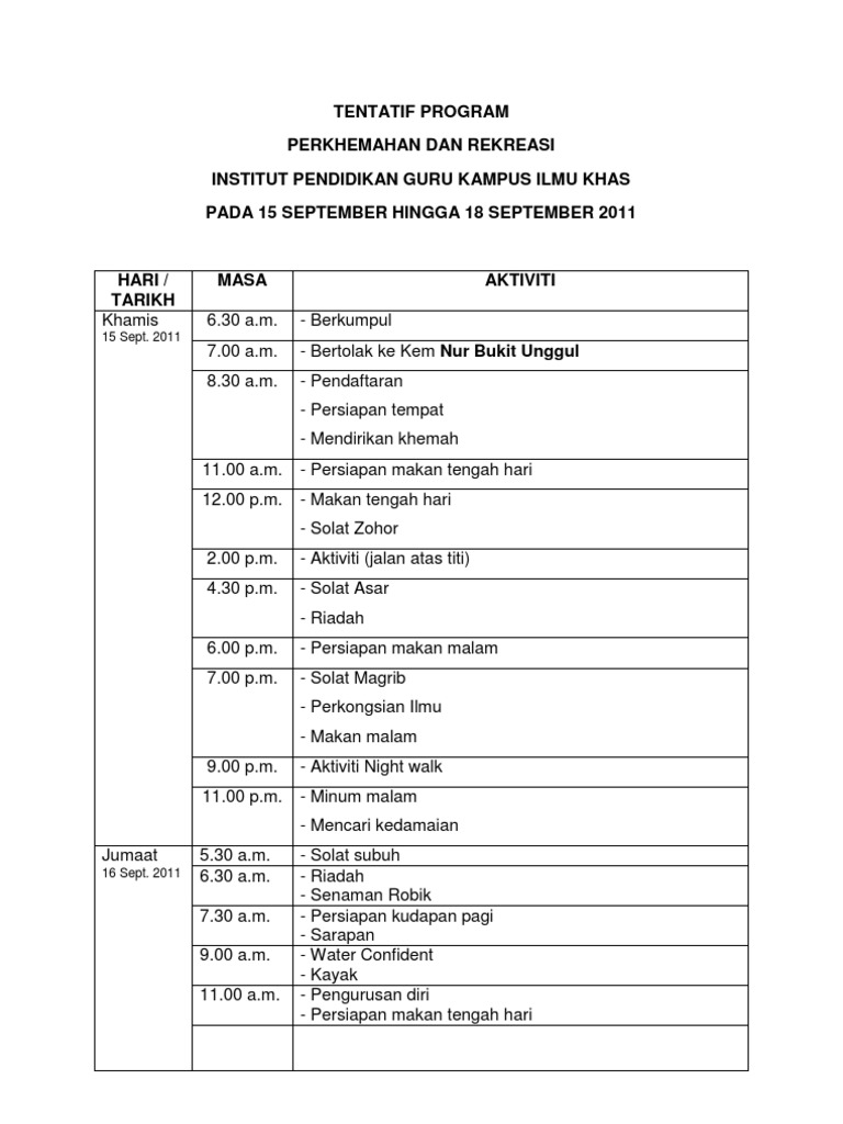 Tentatif Program Pdf