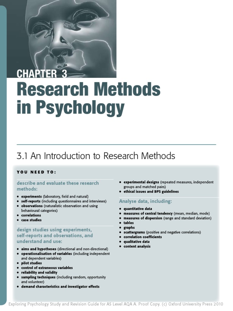 Research Methods in Psychology Overview | PDF | Self Report Study ...