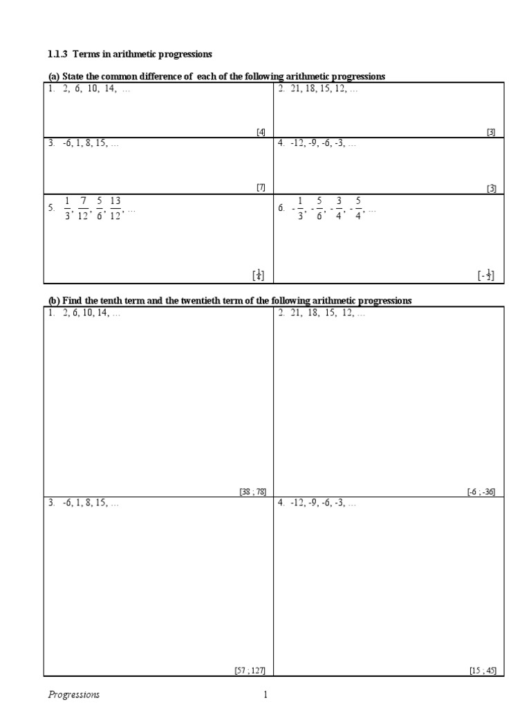 Arithmetic Progression Guide | PDF