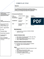 Curriculam Vitae: Professional Qualification