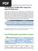 Download Makalah  TIK Fungsi Tab References pada Ms Word 2007 by Erich B P Wenno SN130520489 doc pdf