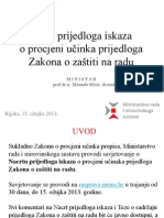 Procjena Učinka Prijedloga Zakona o Zaštiti Na Radu