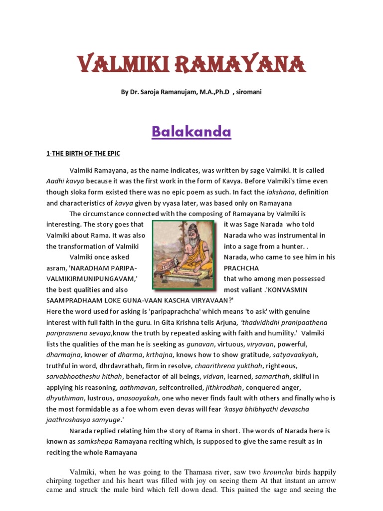 Summary ramayana story Students Journal: