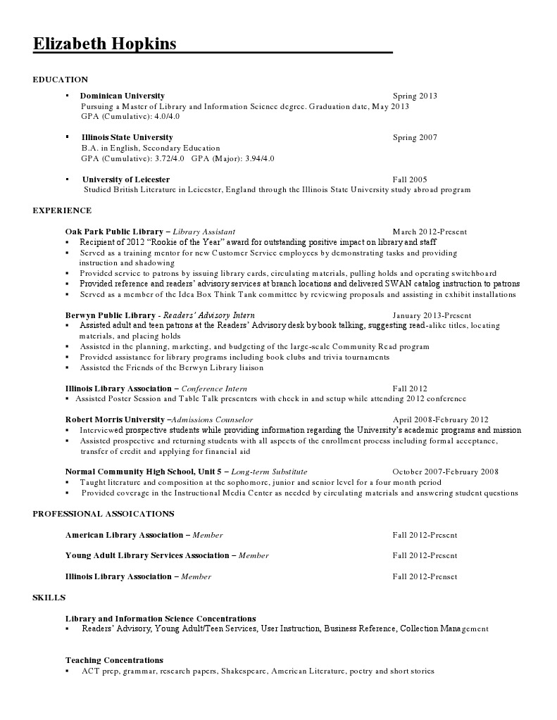 eportfolio resume Libraries Public Library