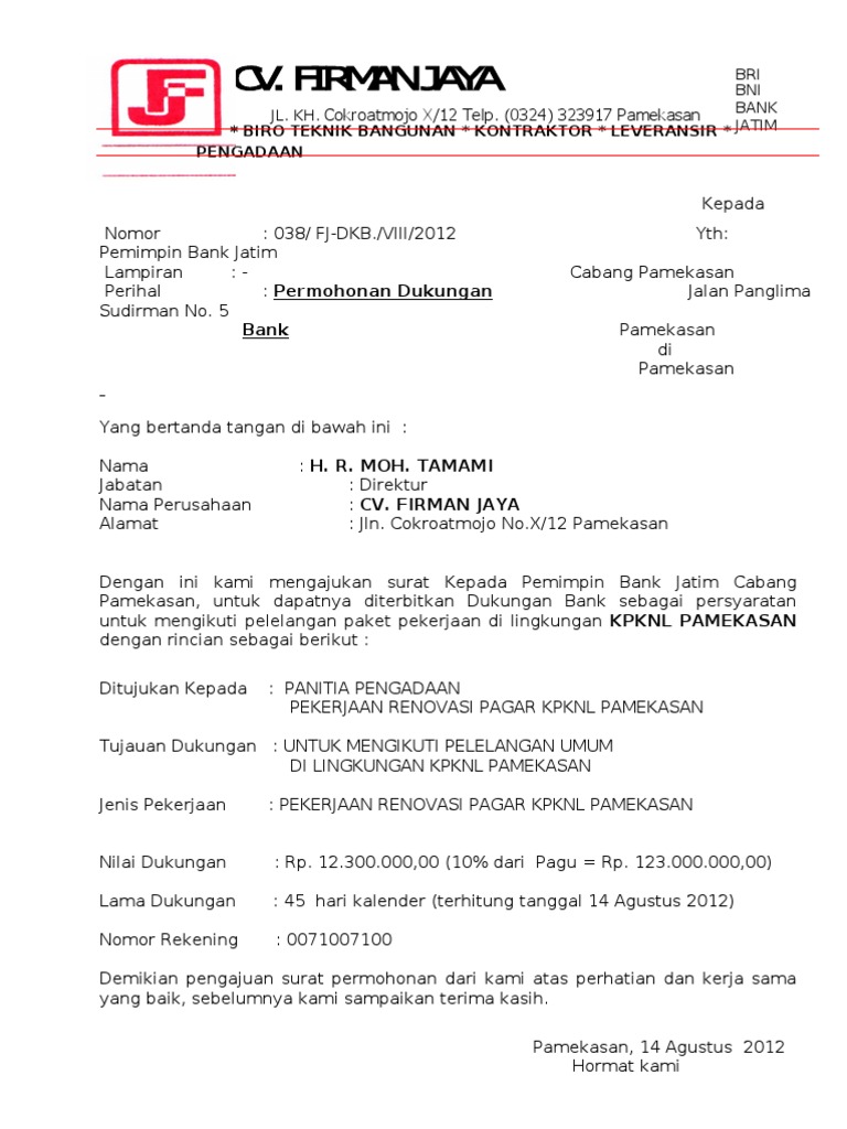 Surat Permohonan Izin Kerja Dari Orang Tua - Malacca o