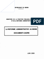 La Reforme Administrative Au Bénin Document Cadre