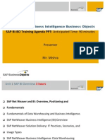 SAP BI-BO Training Agenda PPT: Anticipated Time: 90 Minutes: SAP BIBO Learning Series