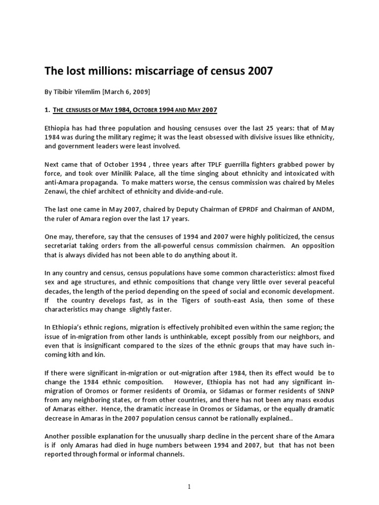 Census 2007 Pdf Ethiopia Population Growth