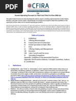 CFIRA Recommendations for Best Practices for Funding Portals under Title II and Title III of JOBS Act