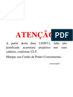 ATENÇÃO FALTAS NÃO JUSTIFICADAS