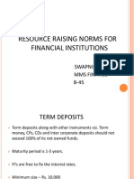 Resource Raising Norms For Financial Institutions: Swapnil Shrivastava Mms Finance B-45