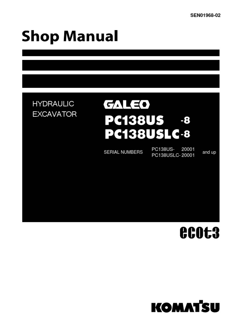 10795750-DKP8P8EM-Download Komatsu Pc138us-8 Pc138uslc-8 Excavator Manual |  Valve | Troubleshooting