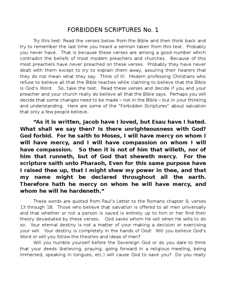 Forbidden Scriptures No. 1 | PDF