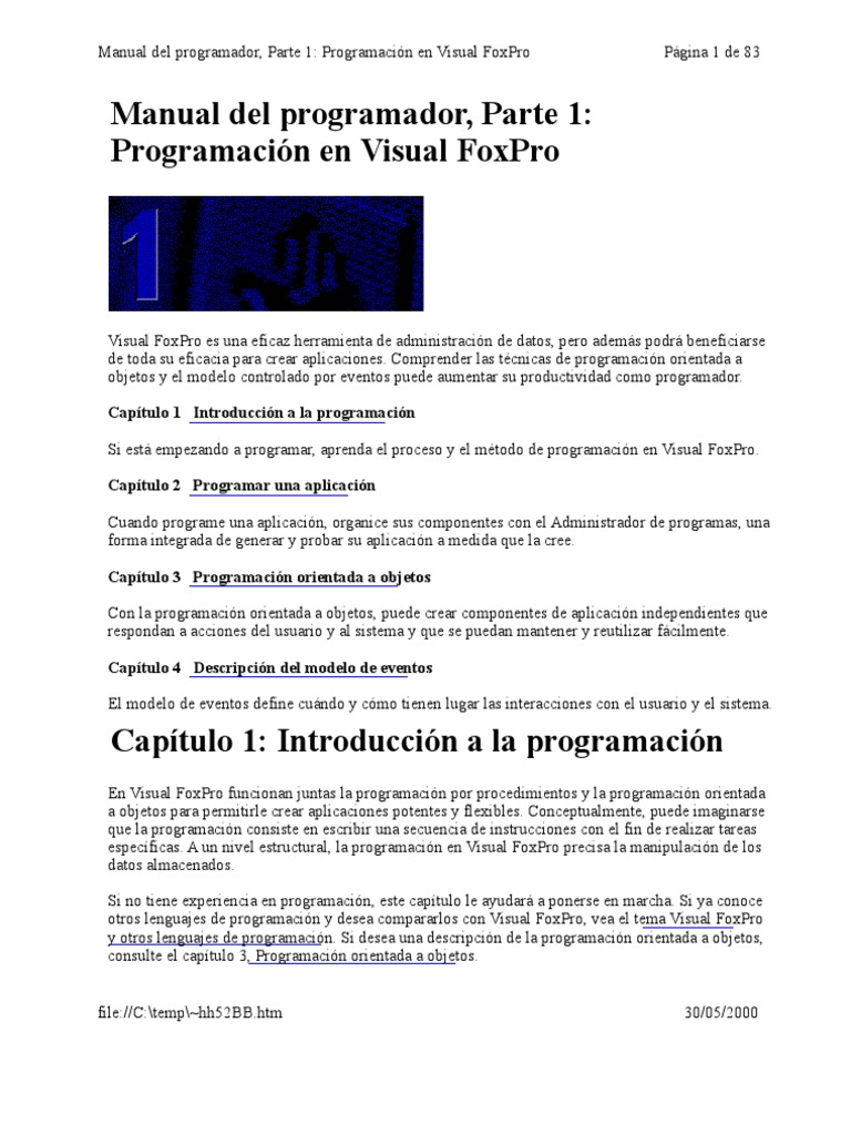 Programación en Visual FoxPro: Guía Inicial | PDF | Programación de ...