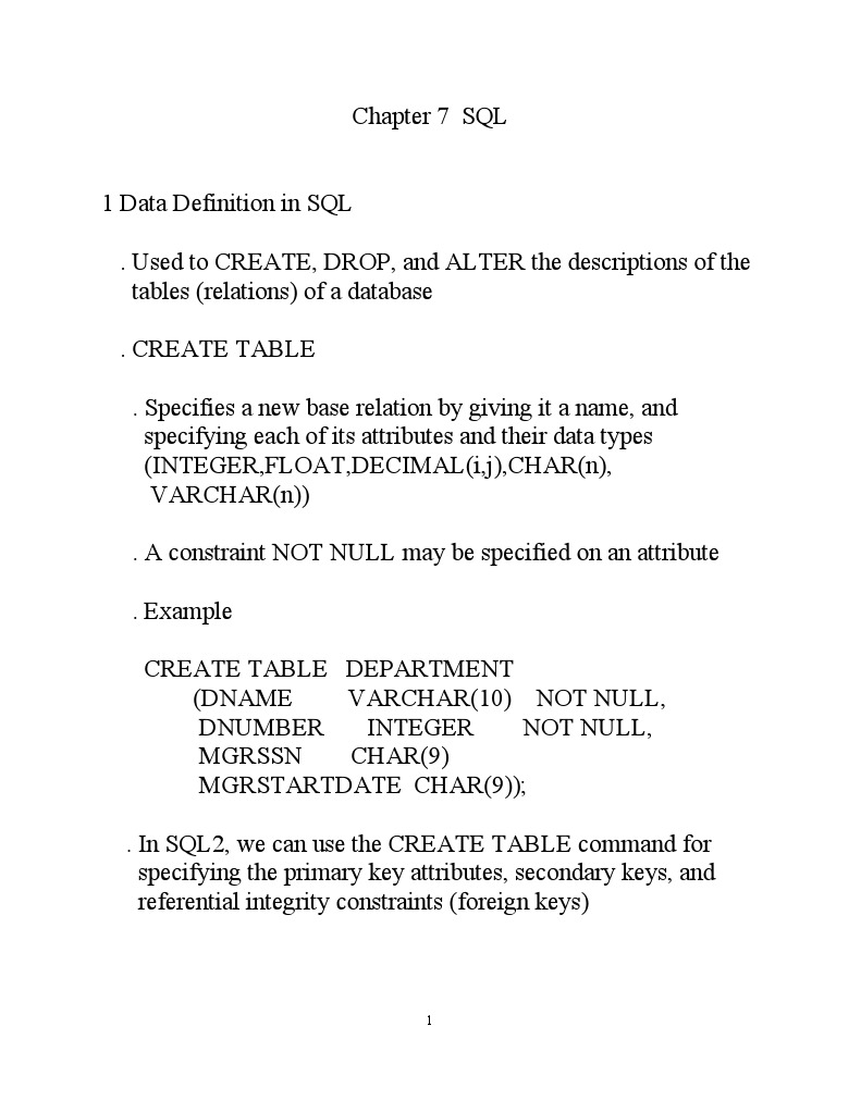 SQL Data Definition and Queries Guide | PDF | Relational Database ...