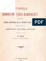 Radu Filipescu -Istoriile Domnilor Tarii Romanesti (1902)