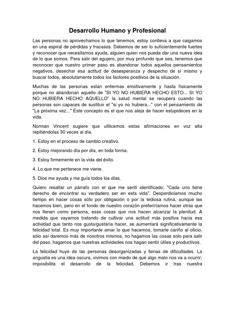Desarrollo Humano y Profesional | PDF | Felicidad | Amor