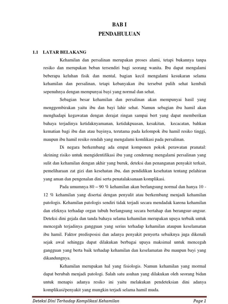 Deteksi Dini Kehamilan