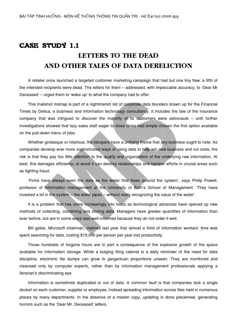 Case Study MIS | PDF | Retail | Warehouse