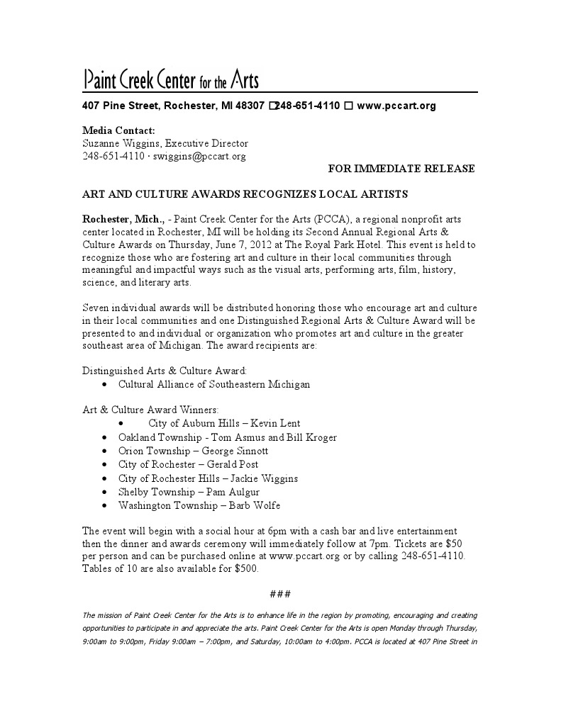 Comprehensive Press Release DRAFT | PDF