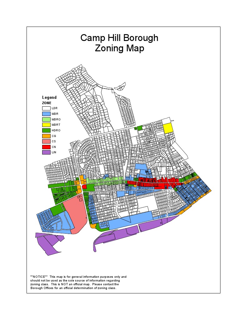 Camp Hill Zoning Map PDF