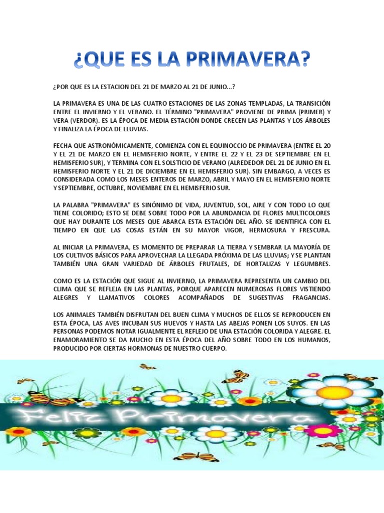 Que Es La Primavera