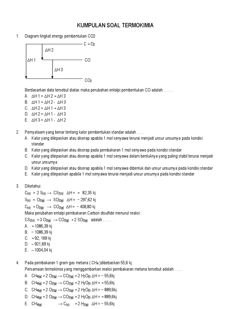 Kumpulan Soal Termokimia 012