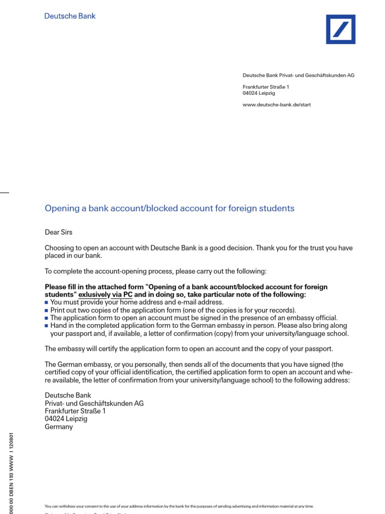 English Form For Db Account Opening Form For Students