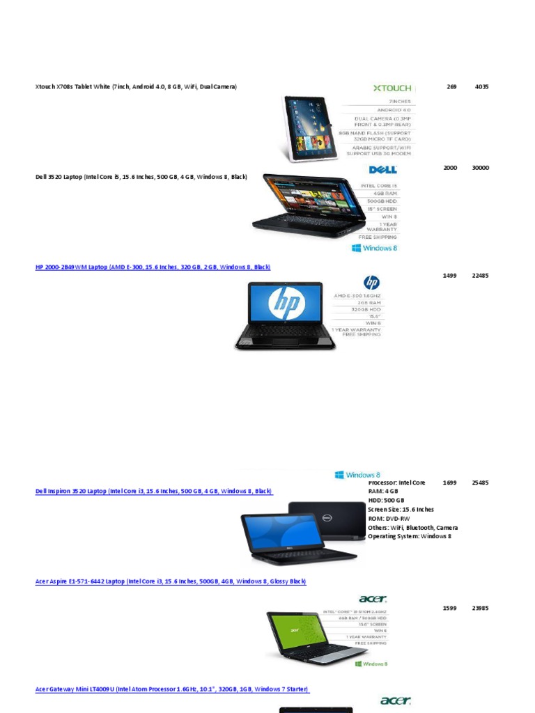 Xtouch X708S Tablet White (7inch, Android 4.0, 8 GB, Wifi, Dual Camera ...