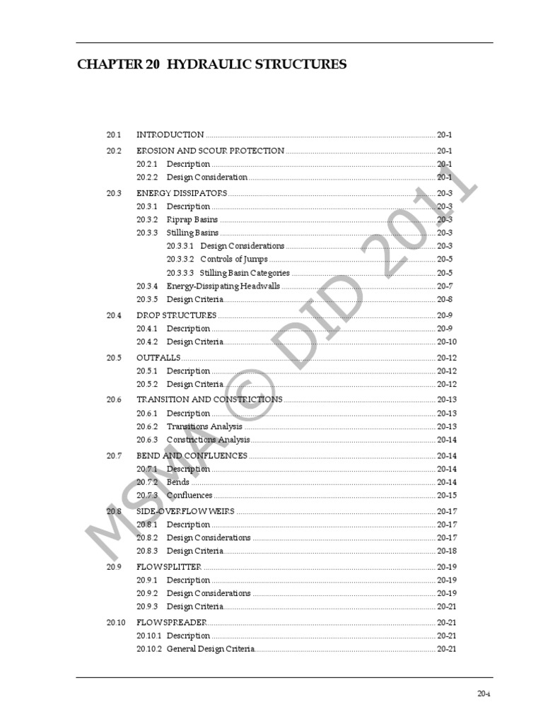 Chapter 20 Hydraulic StructuresA PDF Spillway Civil Engineering
