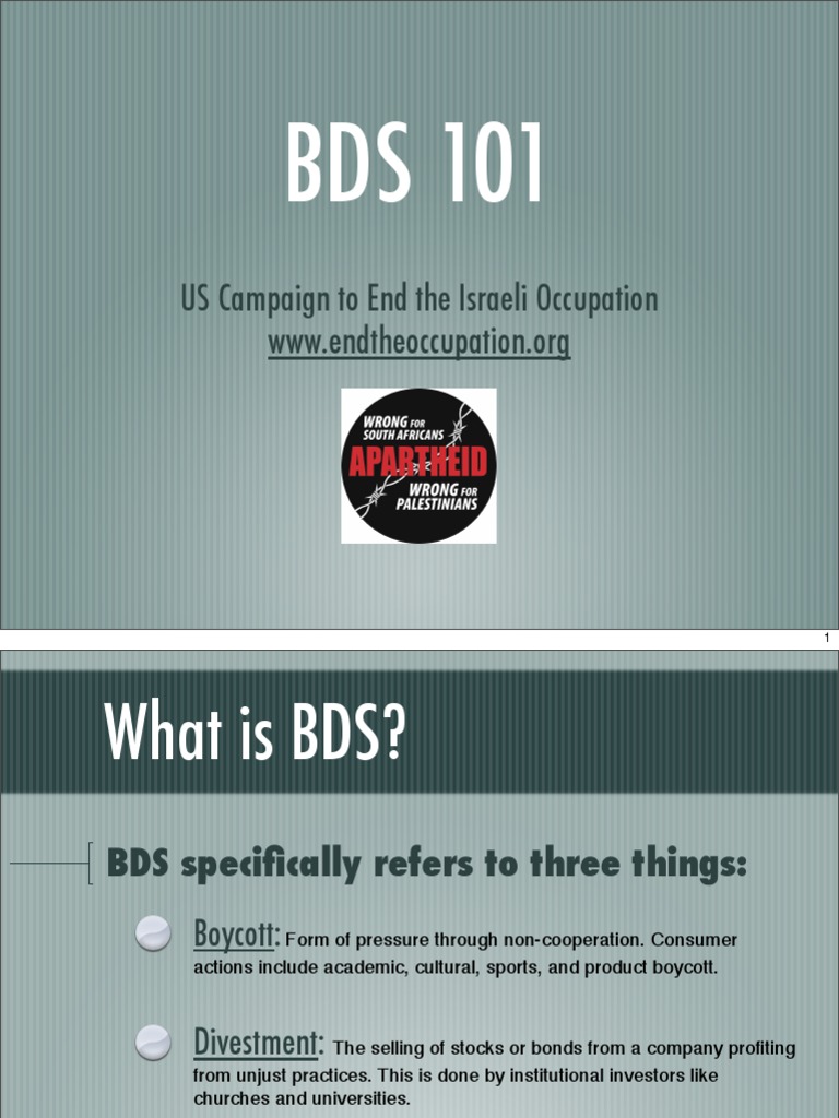 Understanding BDS: Boycott, Divestment, Sanctions | PDF | Boycott ...