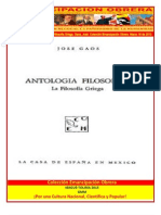 Libro No. 394. Antología Filosófica. La Filosofía Griega. Gaos, José. Colección Emancipación Obrera. Marzo 16 de 2013