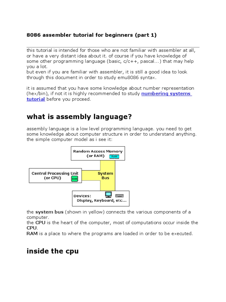 8086 Assembler Tutorial for Beginners | Assembly Language | Central ...